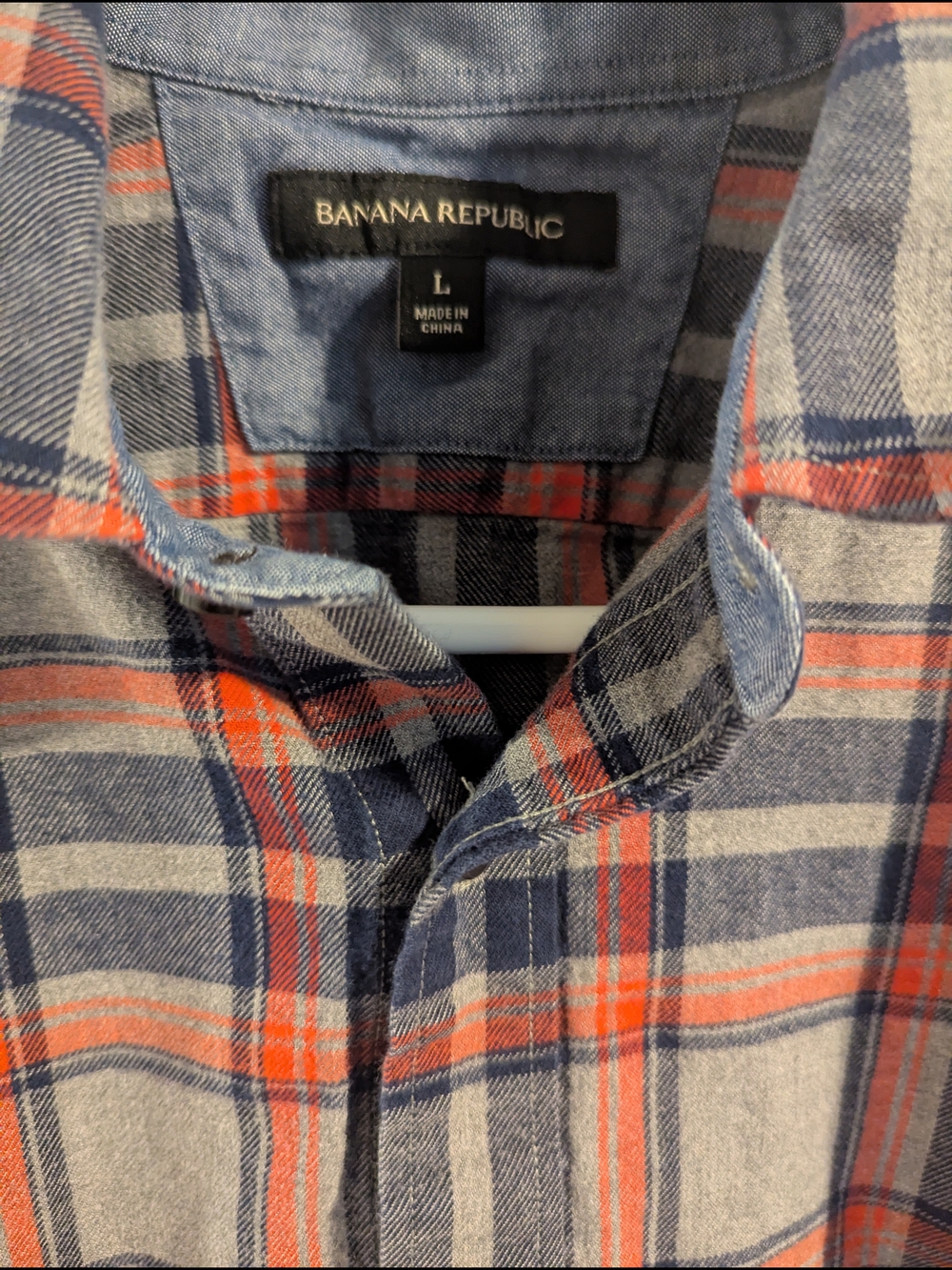 Banana Republic Plaid Button-Down Shirt in Blue and Orange